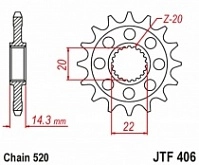 Звезда передняя JT JTF406.15RB