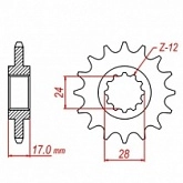 Звезда передняя MTX Parts 10-MN4-15