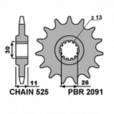 Звезда передняя PBR 2091.14 18NC