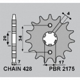 Звезда передняя PBR 2175.15 18NC