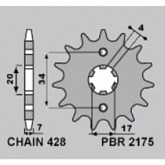 Звезда передняя PBR 2175.15 18NC