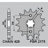 Звезда передняя PBR 2175.16 18NC