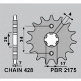 Звезда передняя PBR 2175.16 18NC