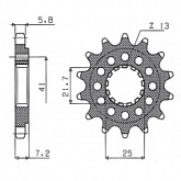 Звезда передняя Sunstar 39616