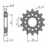 Звезда передняя Sunstar 39616