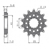 Звезда передняя Sunstar 39616