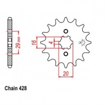 Звезда передняя JR RMC425.15