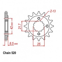 Звезда передняя JR RMC525.15