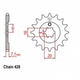 Звезда передняя JR RMC555.15