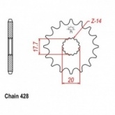 Звезда передняя JR RMC558.15