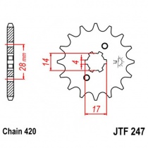Звезда передняя JT JTF247.13