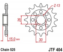 Звезда передняя JT JTF404.17RB