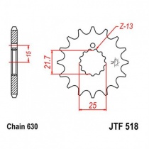 Звезда передняя JT JTF518.13