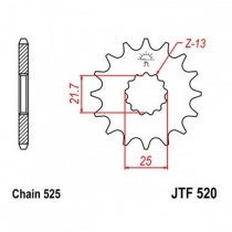 Звезда передняя JT JTF520.17