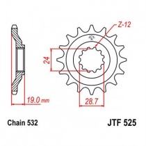 Звезда передняя JT JTF525.17