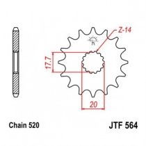Звезда передняя JT JTF564.12