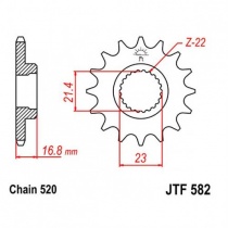 Звезда передняя JT JTF582.16