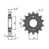 Звезда передняя Sunstar 35915