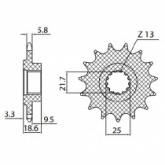 Звезда передняя Sunstar 3A215