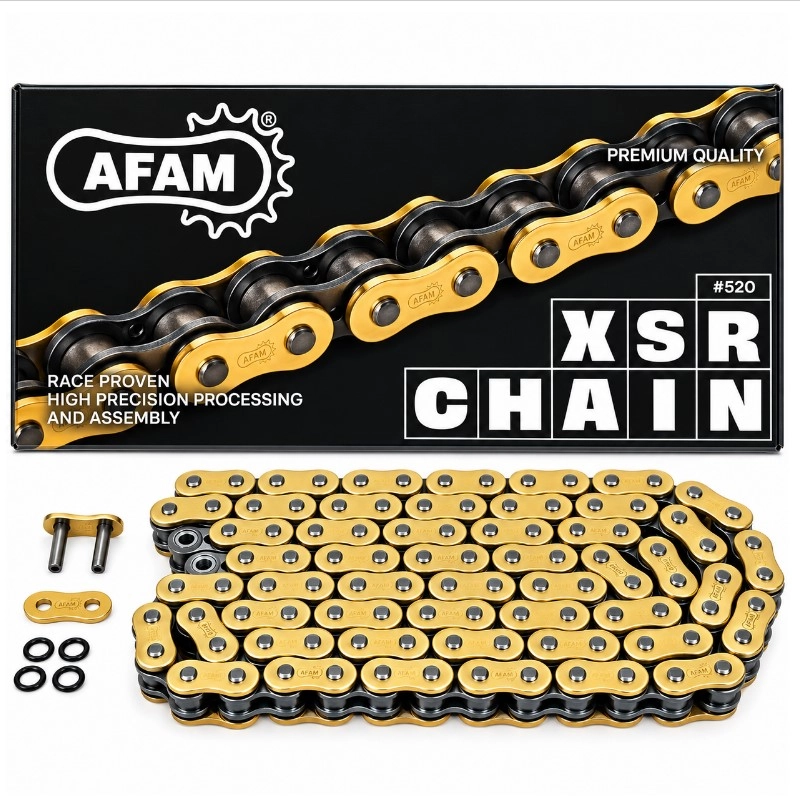 Ланцюг приводний Afam 520 G&B XSR/124 Gold/Black