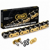 Цепь приводная Afam 428 G&B MX/138 Gold/Black