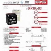 Аккумулятор BS BIX30L-BS