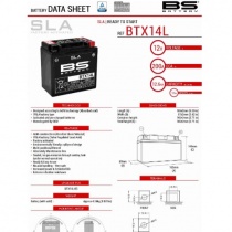 Аккумулятор BS BTX14L (FA)