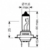 Лампа головного света Osram H7 12V 55W PX26d Halogen