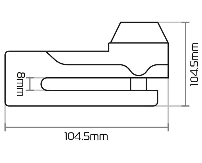 Замок блокування гальмівного диска Oxford LK485 Chrome