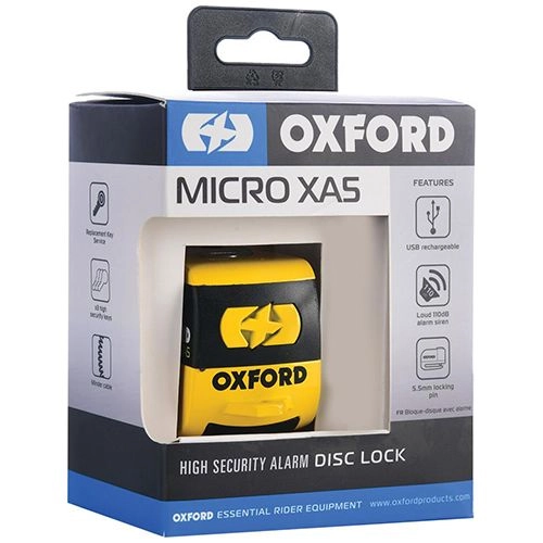 Замок блокировки тормозного диска с сигнализацией Oxford LK213 Yellow/Black