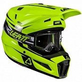 Шлем Leatt Moto 3.5 Junior Neon Yellow + Мотоочки Leatt Vision 3.5 Black/White Clear Lens