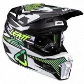 Шлем Leatt Moto 3.5 Storm Teal + Мотоочки Leatt Vision 3.5 Black/White Clear Lens