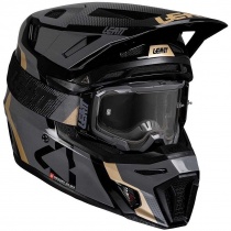Шлем Leatt Moto 8.5 Black + Мотоочки Leatt Velocity 5.5 Black Clear Lens