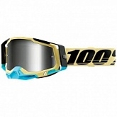 Мотоочки 100% Racecraft 2 Airblast Beige/Blue Mirror Silver Lens