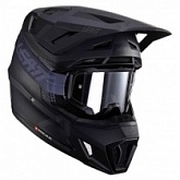 Шлем Leatt Moto 7.5 Stealth + Мотоочки Leatt Velocity 4.5 Stealth Clear Lens