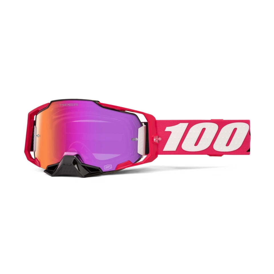 Мотоочки 100% Ride Armega Hiper Kloug Pink/White/Black Mirror Red Lens