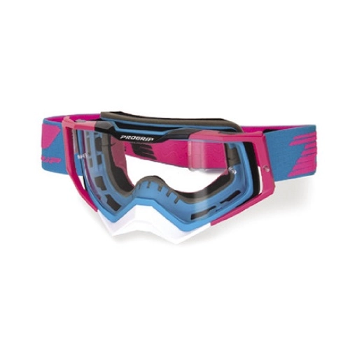 Мотоокуляри Progrip PG3309-382 TR Rapid Blue/Pink/White Clear Lens