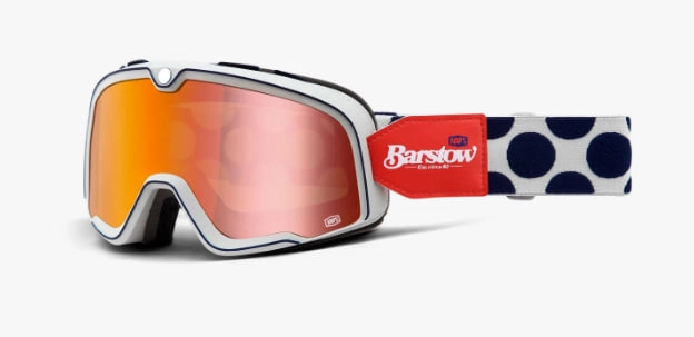 Мотоокуляри 100% Barstow Hayworth Black/White Flush Mirror Red Lens