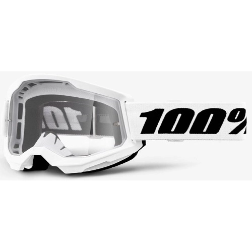 Мотоокуляри 100% Strata II White Clear Lens