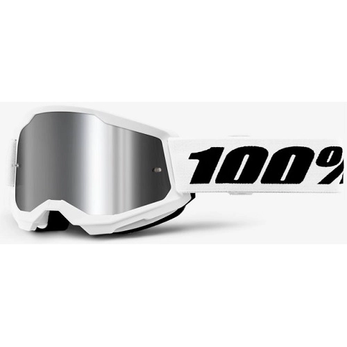 Мотоокуляри 100% Strata II Everest White Mirror Blue Lens