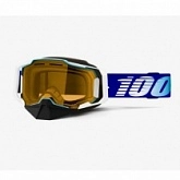 Мотоочки 100% Ride Snowmobile Dual Pane Vented Blue Yellow Mirror Lens