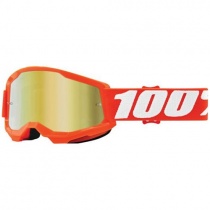 Мотоочки 100% Strata 2 Junior Orange/White Mirror Gold Lens
