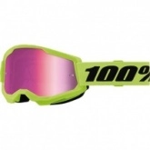 Мотоочки 100% Strata II Neon Yellow Mirror Pink Lens