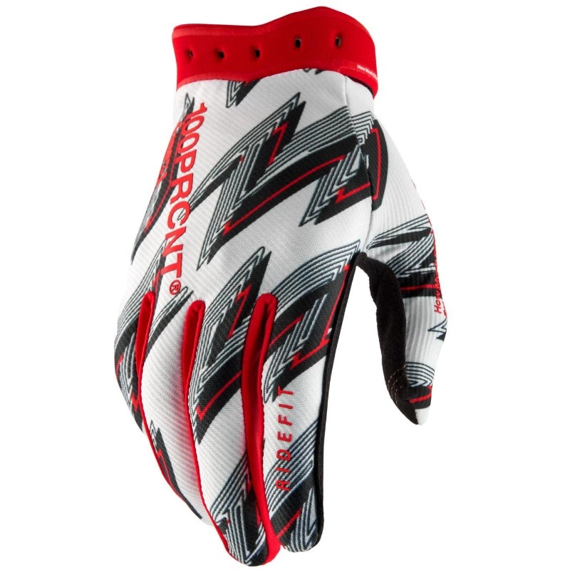 Мотоперчатки 100% Ride Ridefit White/Red