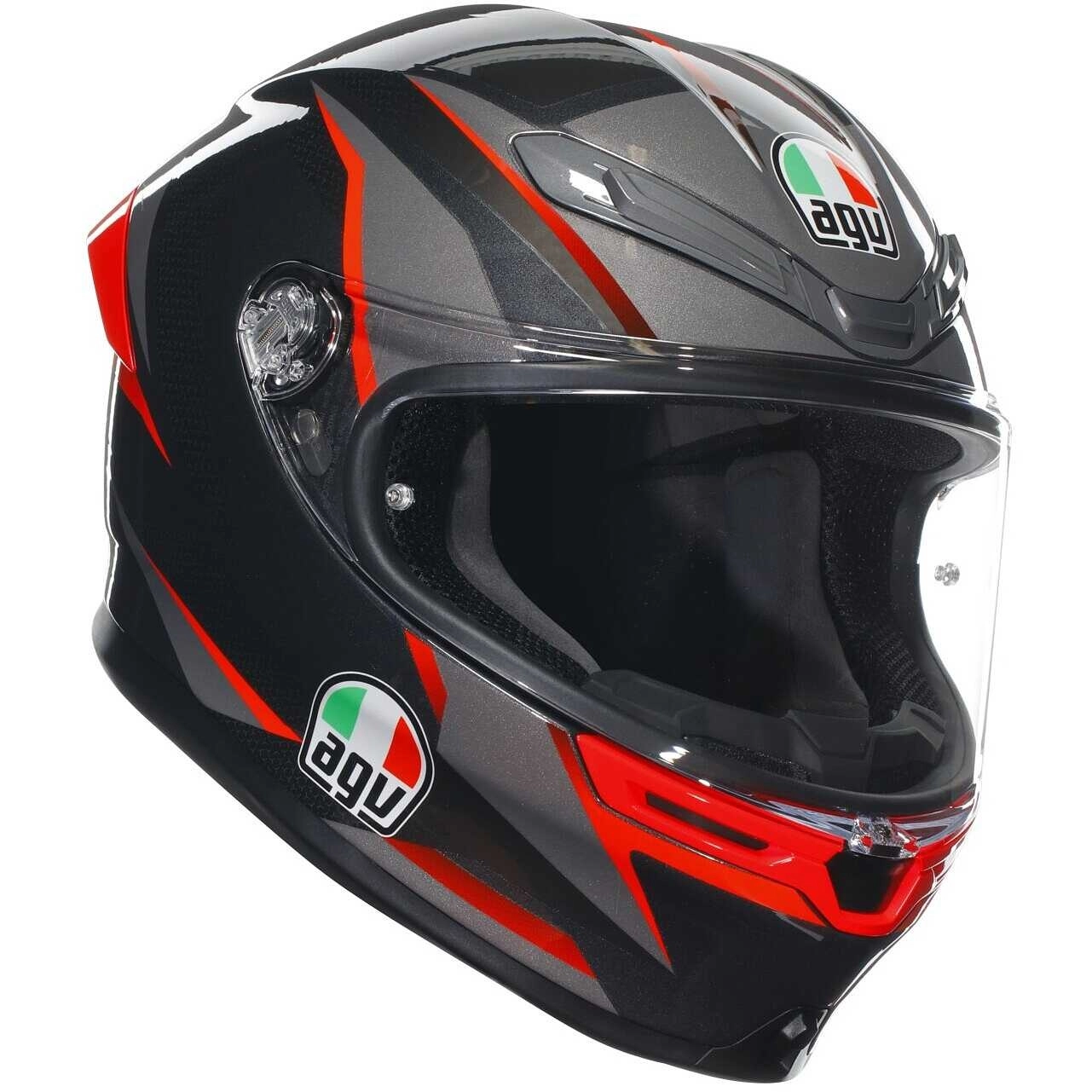 Шолом AGV K6 S Slashcut Black/Grey/Red