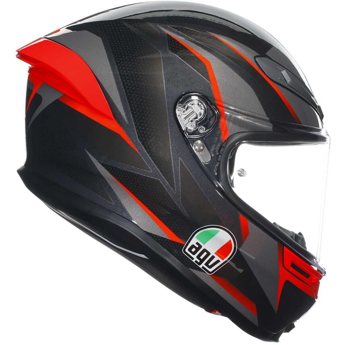 Шолом AGV K6 S Slashcut Black/Grey/Red