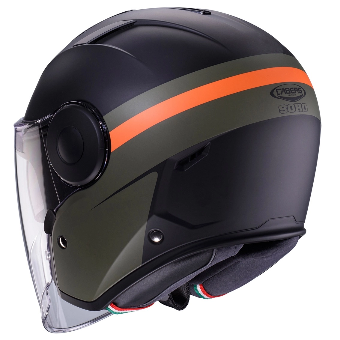 Шолом Caberg Jet Soho Zephyr Black/Green/Orange
