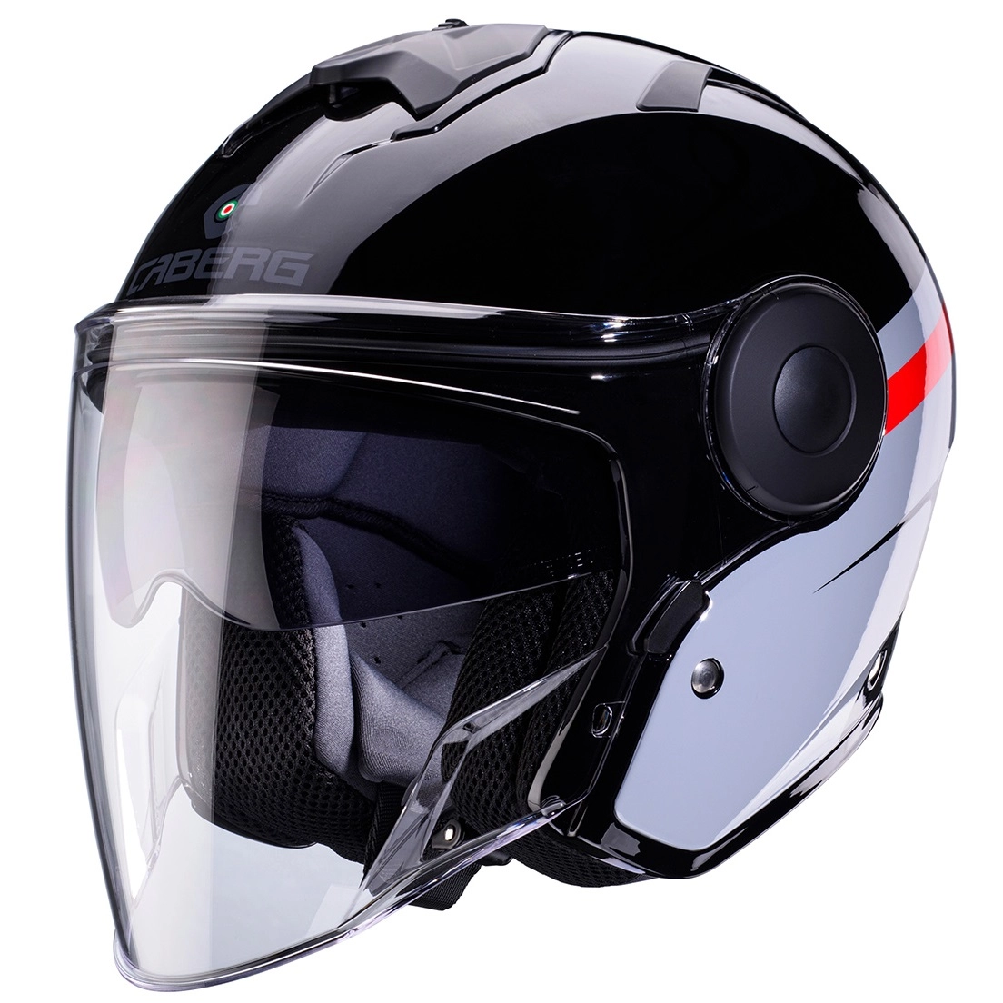 Шолом Caberg Jet Soho Zephyr Black/Grey/Red