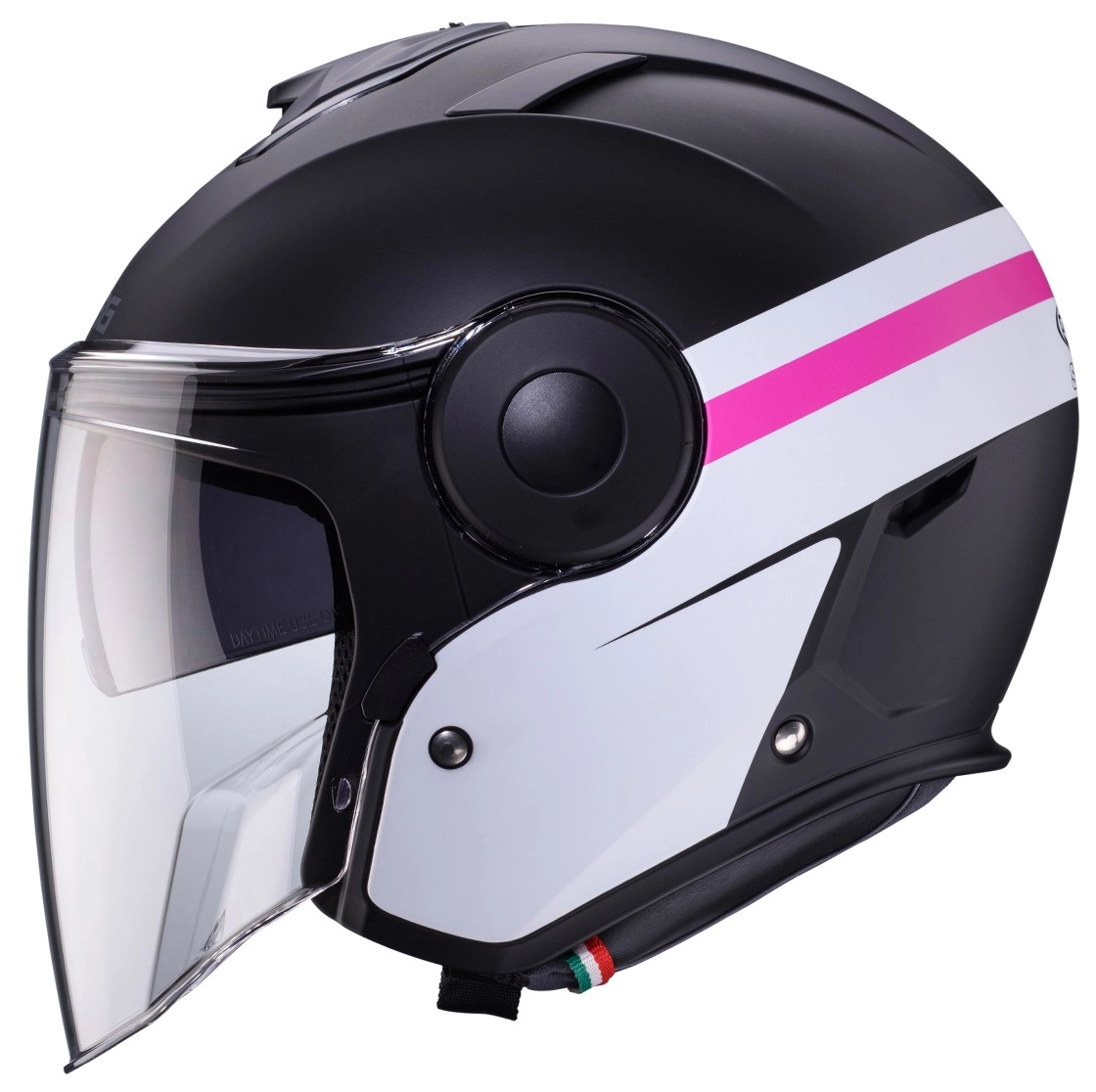Шолом Caberg Jet Soho Zephyr Black/White/Fuchsia