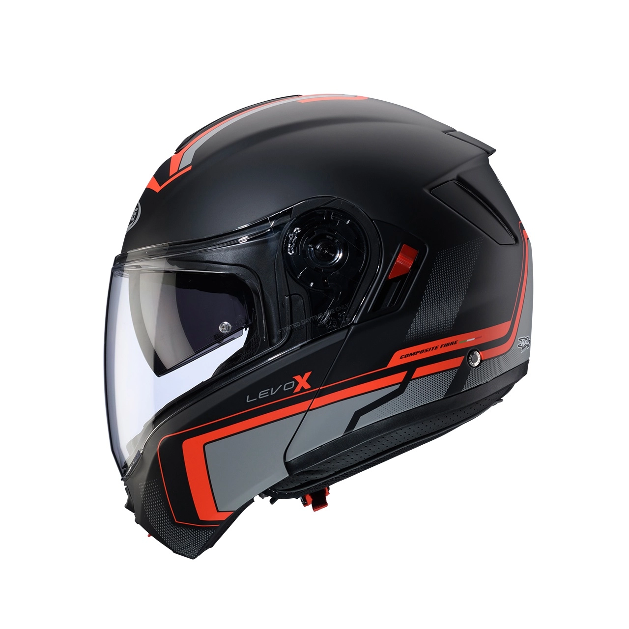 Шолом Caberg Levo X Elite Black/Gray/Red Fluo